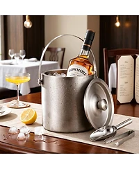 Piscifun 3L Double Wall Stainless Steel Ice Bucket with Lid Scoop Tongs Handle Insulated Container for Parties Bar Camping