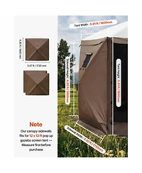 Sevorley Canopy Sidewalls 5.67 x 4.85 feet, Waterproof Tent Walls with Window, 3-Panel Set