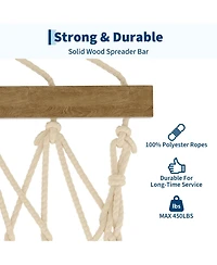 homfan Striped 12FEET Double Spreader Bar Hammock