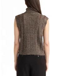 Ellen Tracy Women's Sleeveless Turtleneck Sweater Top