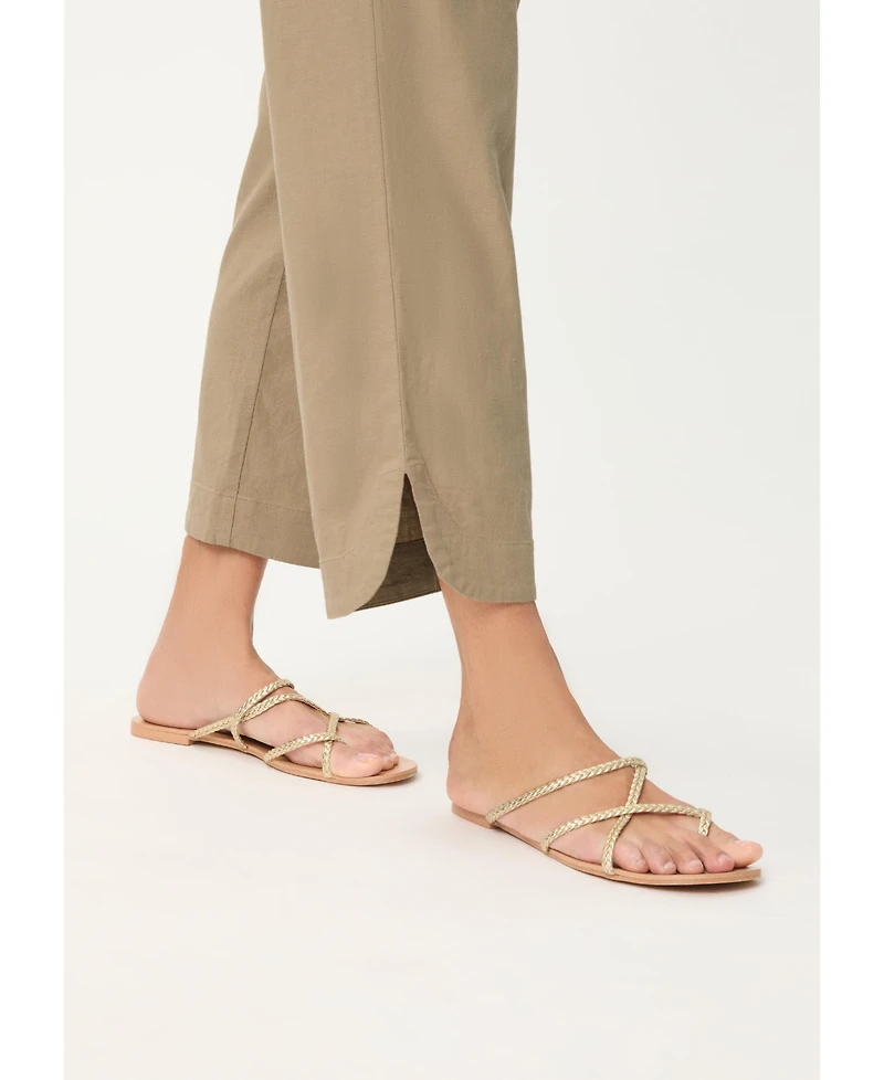 Olsen Women's Mona Fit Pull-On Linen Blend Pant