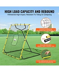 Sevorley 4 x 4.5 ft Baseball and Softball Rebounder Net with Pitching Target and 4 Angles