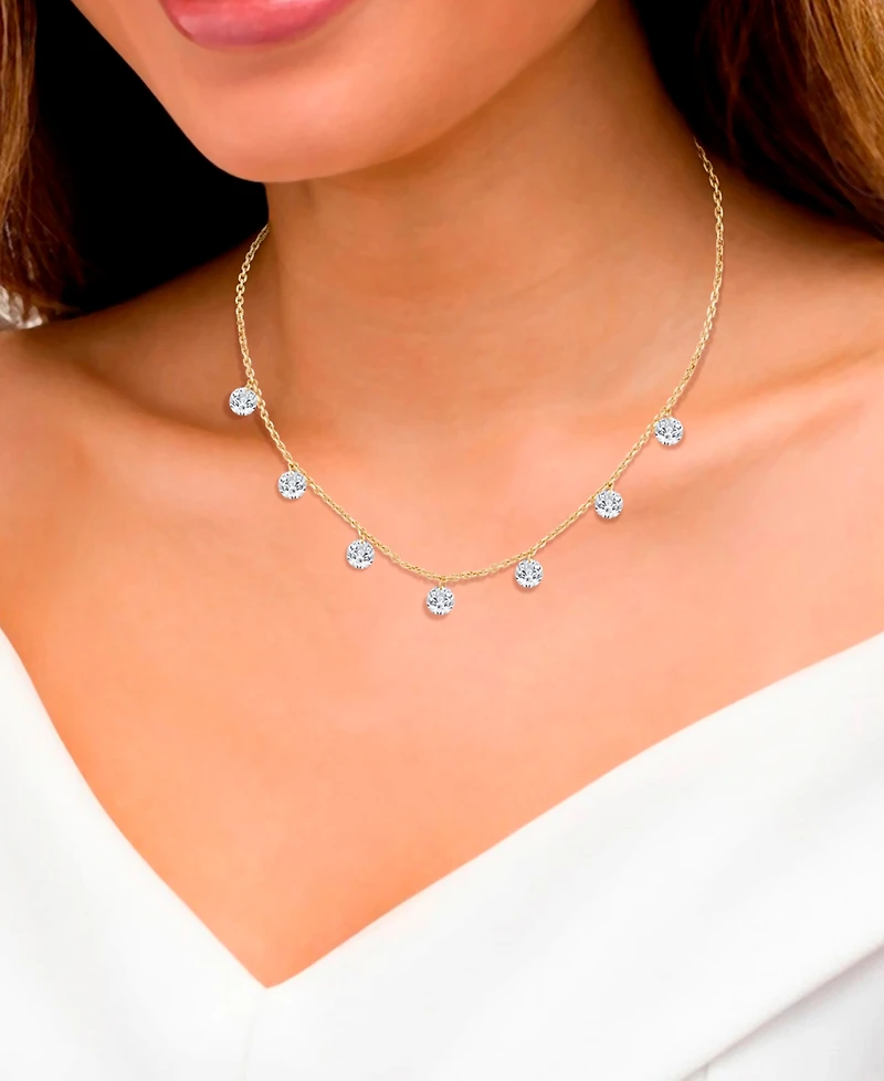 Macy's Lab-Grown Diamond Necklace (1-1/2 ct. t.w.) in 14k Yellow Gold
