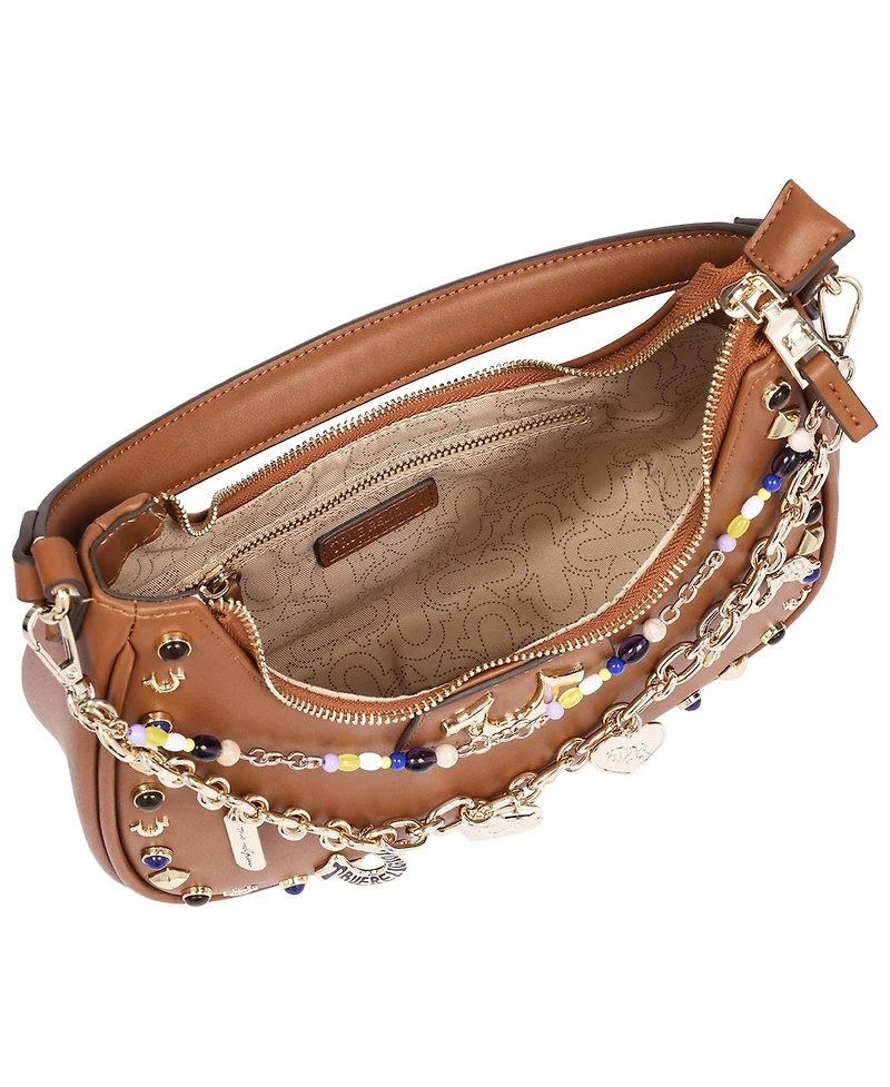 True Religion Women's Chain and Studs Pu Hobo Bag