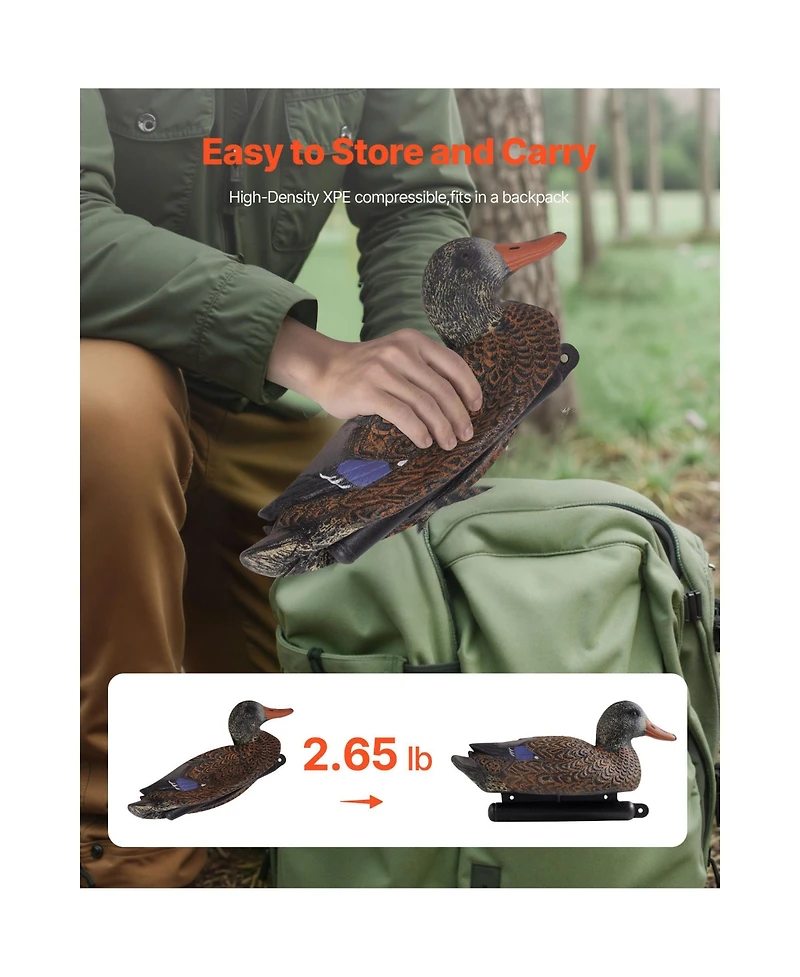 Sevorley Floating Mallard Duck Decoys, Realistic 6-Pack for Hunting, Ponds and Lakes