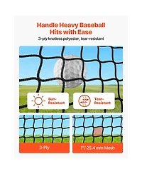 Sevorley Golf Practice Cage, 10 x 10 x 10 ft Hitting Net with Golf and 9-Hole Baseball Targets