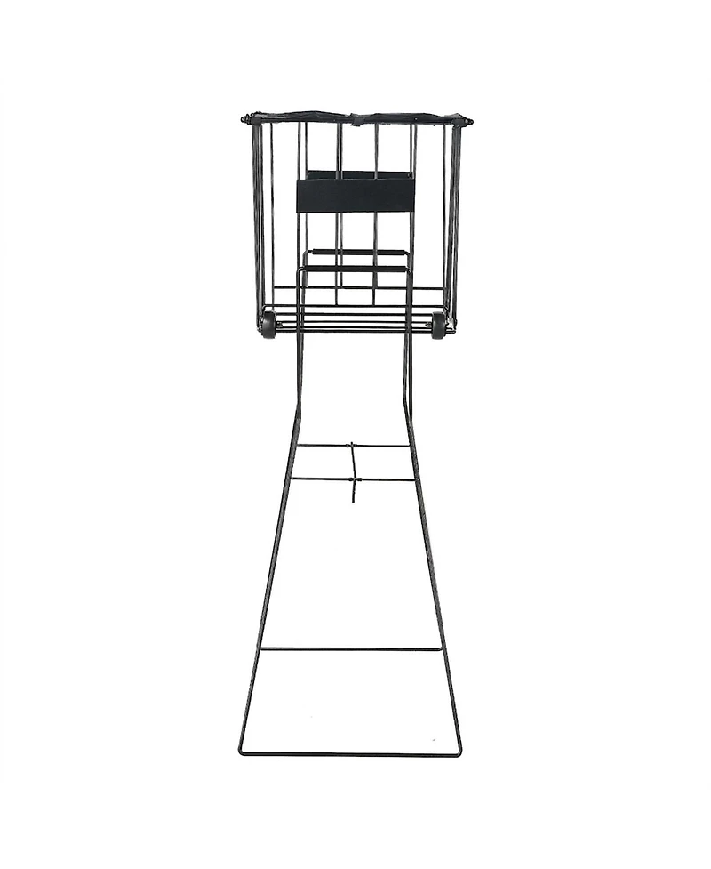 Sevorley Tennis and Pickleball Ball Hopper Cart with Wheels, Holds 75 Balls
