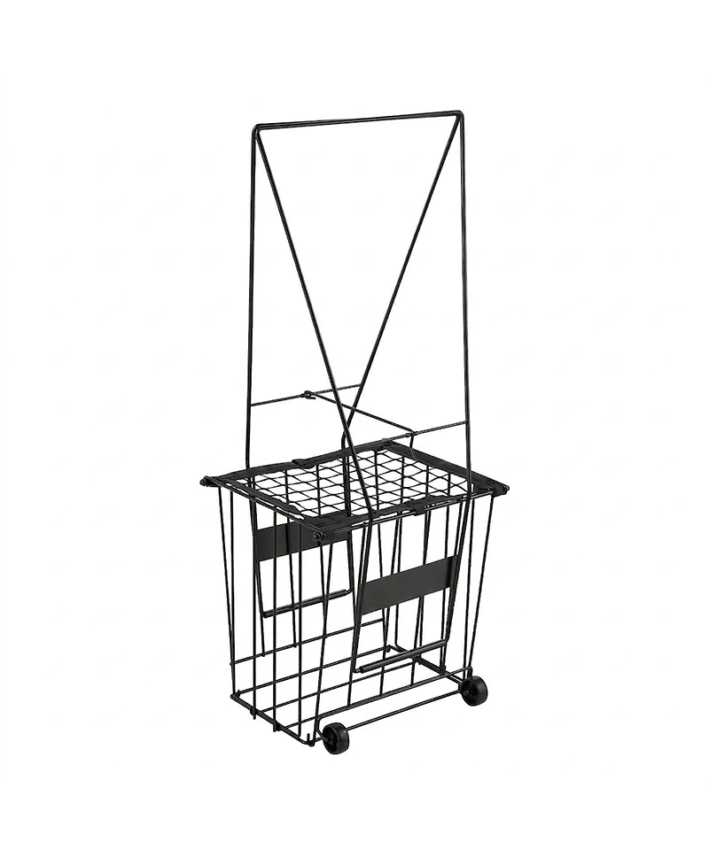Sevorley Tennis and Pickleball Ball Hopper Cart with Wheels, Holds 75 Balls