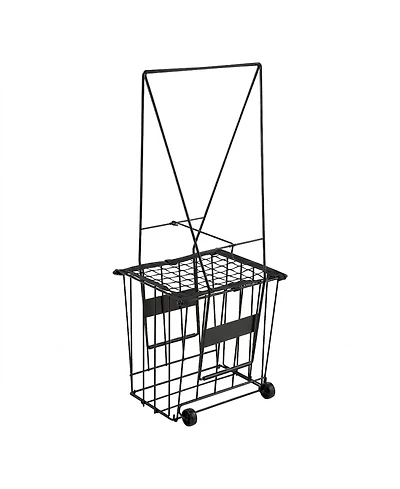 Sevorley Tennis and Pickleball Ball Hopper Cart with Wheels, Holds 75 Balls