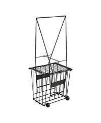 Sevorley Tennis and Pickleball Ball Hopper Cart with Wheels, Holds 75 Balls