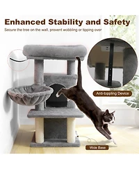 Hongge 33 Inch Kitten Tower with 2-Tier Condo Padded Perch and Sisal Scratching Posts