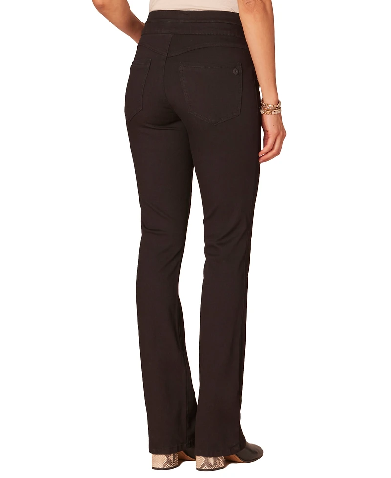 Democracy Petite "Ab"solution Pull-On High-Rise Bootcut Jeans