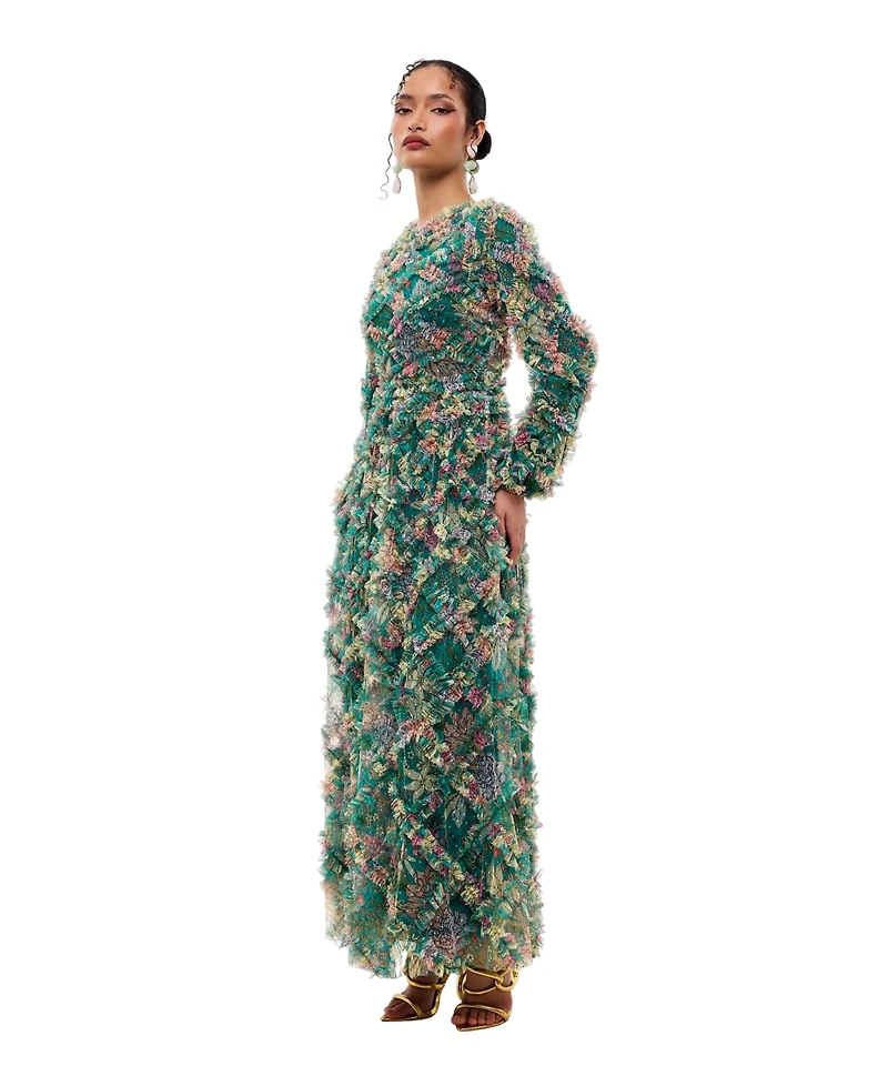Maryisa Women's Floral Ruffle Maxi Dress