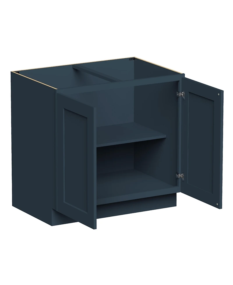 Boyel Living 36 Inch Wide Full Height Door Base Cabinet, Ready to Assemble Kitchen Cabinet with Solid Wood Frame, Soft-Close Slides and Hinges