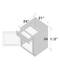 Boyel Living 21" W Standard Base Cabinet, Ready to Assemble Kitchen Cabinet with Solid Wood Frame, Soft-Close Slides and Hinges