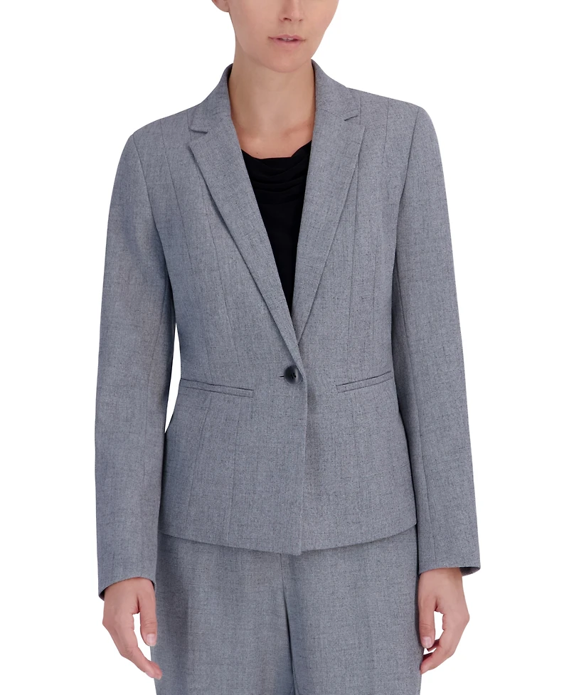 Kasper Women's Stretch Crepe One Button Blazer, Regular & Petite