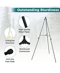 Hongge Set of 6 Metal Tripod Display Easel Stands with Adjustable Card Slots and Carry Bags