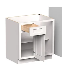 Boyel Living 33 Inch Blind Corner Base Cabinet, Kitchen Cabinet with Solid Wood Frame, Soft-Close Hinges, Low-voc, Uv Finish
