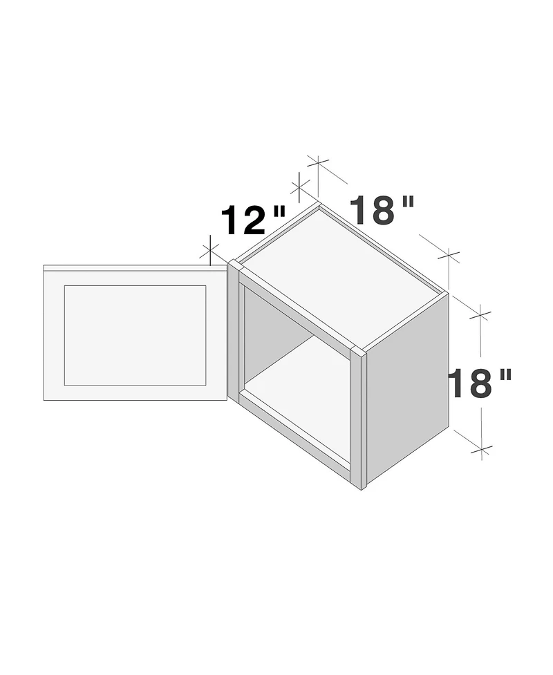 Boyel Living Short Wall Cabinet with Full Overlay Hdf Door for Custom Kitchen or Bathroom