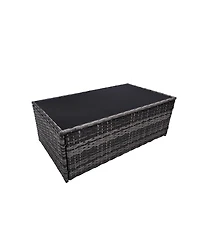 Asagikoiai 6-Piece Outdoor Wicker Sectional Patio Furniture Set with Sofa and Ottomans