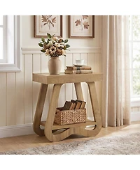 Tribesigns 2-Tier Side Table, Narrow End Table for Small Space | Modern Wooden Sofa Table, Couch Side Table