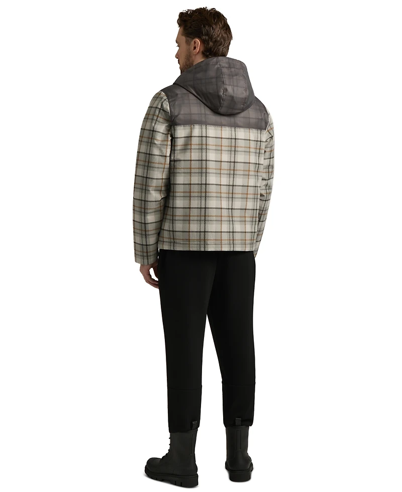 Hunter Men's Zipper-Front Plaid Print Jacket