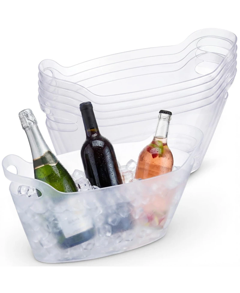 Piscifun 6 Pack Plastic Ice Buckets With Handles Portable Drink Chiller For Parties Weddings BBQs