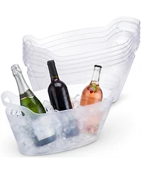 Piscifun 6 Pack Plastic Ice Buckets With Handles Portable Drink Chiller For Parties Weddings BBQs