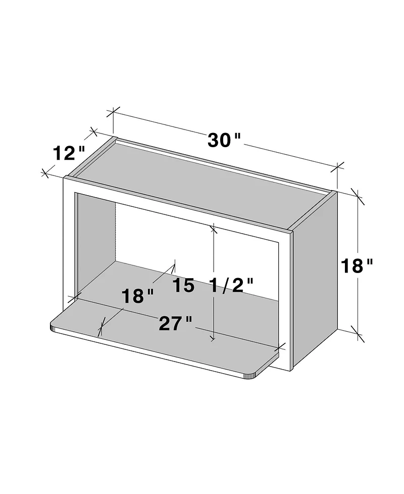 Boyel Living Wall Microwave Cabinet, Ready to Assemble Kitchen Cabinets, Solid Wood Frame Storage Cabinet