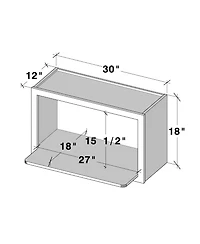 Boyel Living Wall Microwave Cabinet, Ready to Assemble Kitchen Cabinets, Solid Wood Frame Storage Cabinet