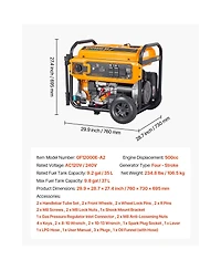 Sevorley 13500W Peak Tri Fuel Portable Generator with Electric Start and Co Sensor