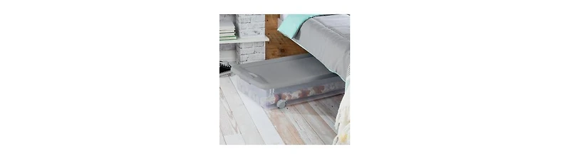 Sterilite 56 Qt Wheeled Under Bed Storage Container, Plastic Bin, 4 Pack