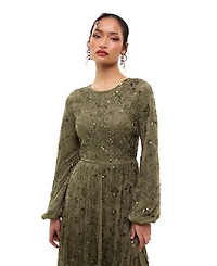 Maryisa Women's Modest Ebellished Sequins A Line Maxi Dress