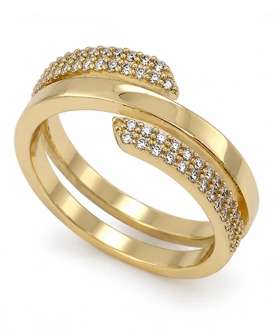 And Now This Cubic Zirconia 18k Gold Plated Brass Coil Ring, Macy's Exclusive