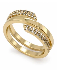 And Now This Cubic Zirconia 18k Gold Plated Brass Coil Ring, Macy's Exclusive