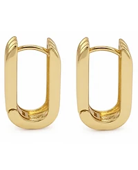 And Now This 18k Gold Plated Brass Ribbed Oblong Huggie Hoops Earrings, Macy's Exclusive
