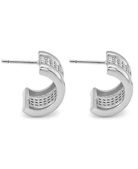 And Now This Cubic Zirconia Silver Plated Huggie Hoop Earrings, Macy's Exclusive