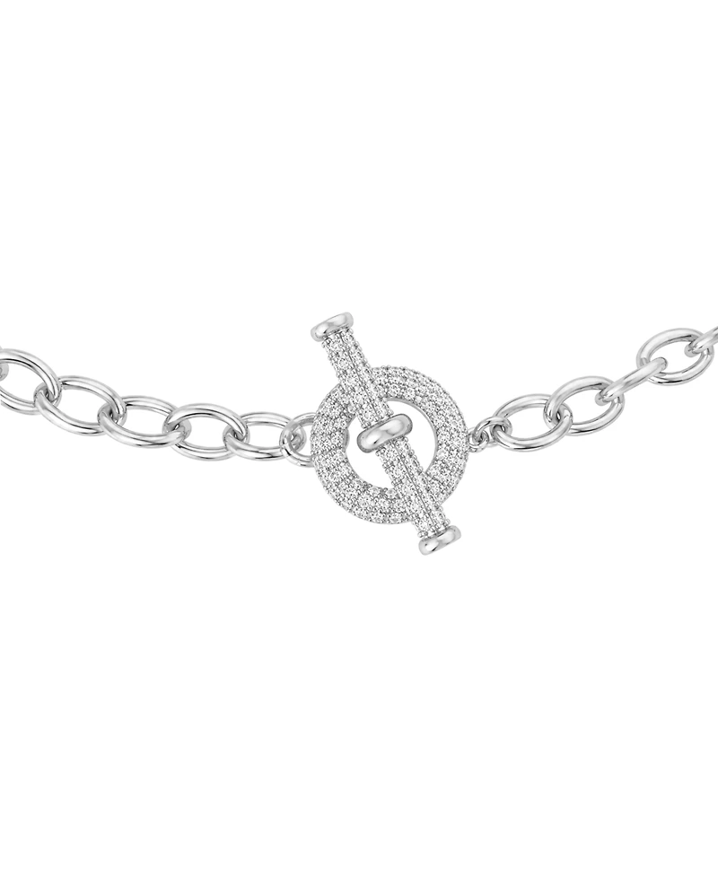 And Now This Cubic Zirconia Toggle Necklace