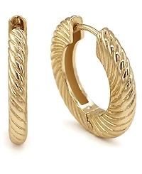 And Now This Textured Hinged Hoop Earrings
