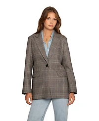 Belle & Bloom Women's Paris Grid Single Breasted Blazer