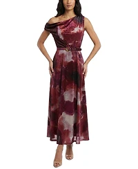 Taylor Women's Belted Off-the-Shoulder Floral A-Line Dress