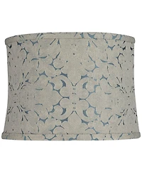 Springcrest 13" Top x 14" Bottom x 10" High x 10" Slant Print Lamp Shade Replacement Plaska Drum Softback Washer Harp Finial