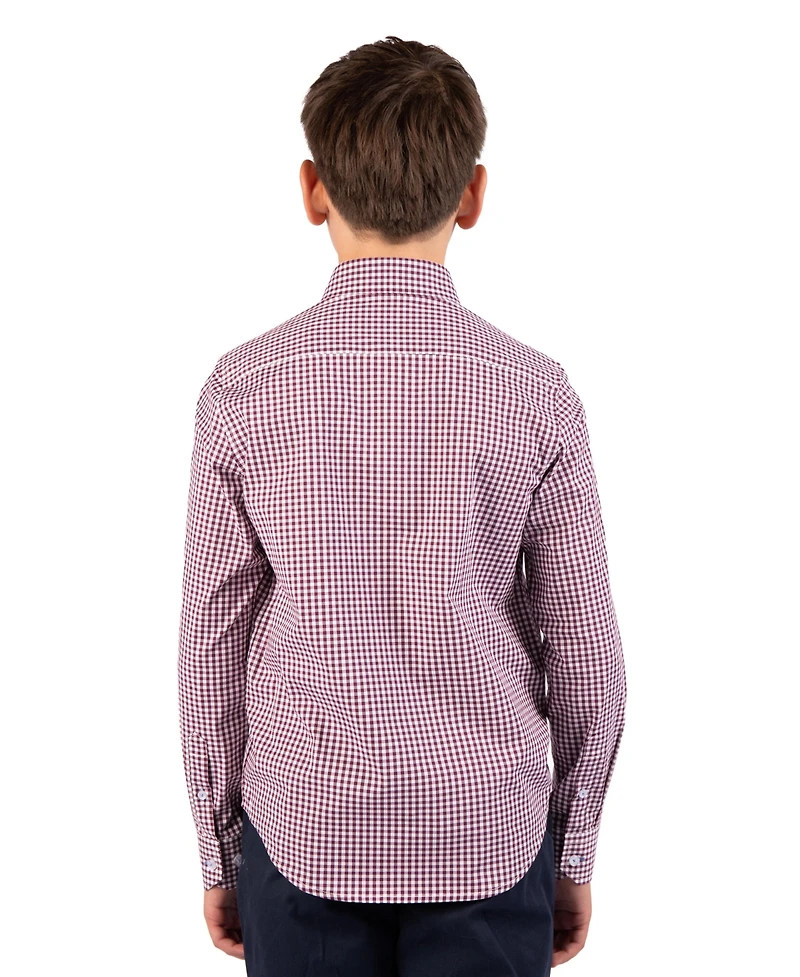 Tailorbyrd Big Boys Signature Gingham Long Sleeve Shirt