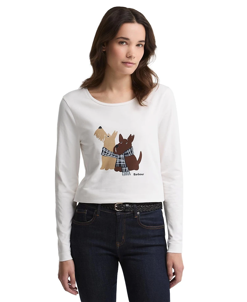 Barbour Women's Lossie Dog Graphic Crewneck T-Shirt