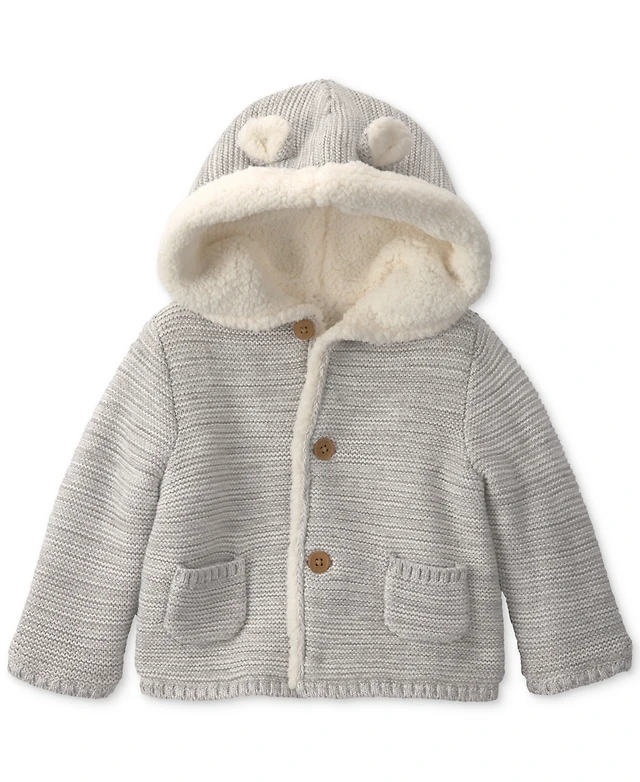 Carter's Baby Boys' and Girls' Bear Sweater Knit Hooded Jacket