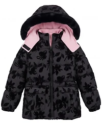 Kensie Girl Toddler Girls' 2T-5T Floral Flocked Puffer Jacket