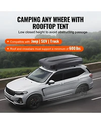 Sevorley Hard Shell Rooftop Tent for 2-3 Person with Telescopic Ladder and Thick Mattress