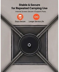 Sevorley 4-Person Pop-Up Instant Cabin Tent with Mesh Windows and Carry Bag