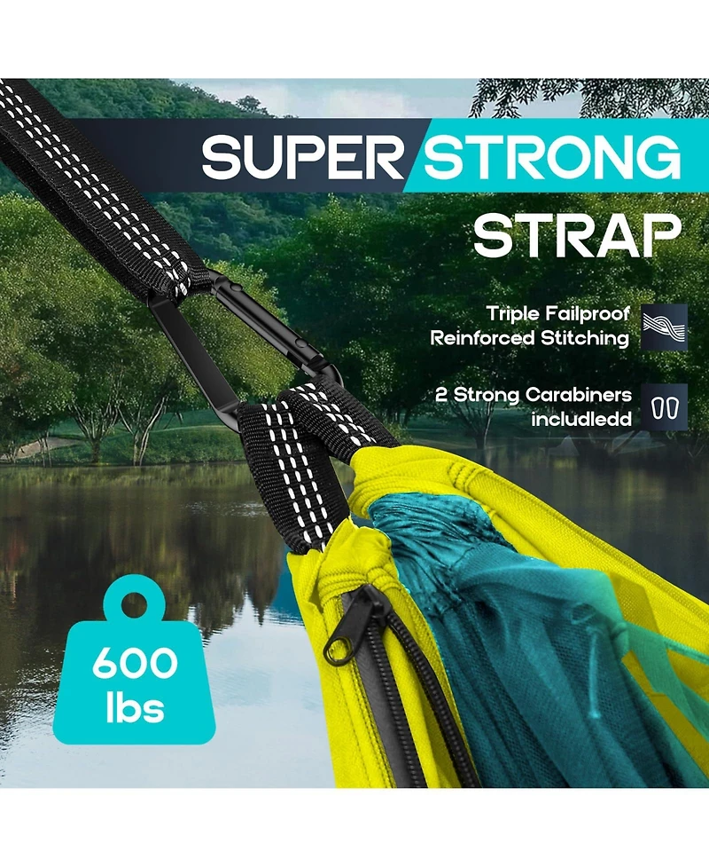 Piscifun Camping Hammock With Mosquito Net Portable Tree Straps For Outdoor Hiking Beach Backyard