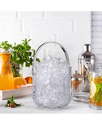 Piscifun Portable Clear Plastic Ice Bucket With Handle and Clip 60oz Capacity For Home Bar Parties
